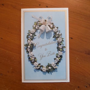 vintage 1960's Wedding Card - Shabby Chic '60's Wedding Félicitations Gold Foil Card - Wedding Junk Journal Scrap Book Ephemera