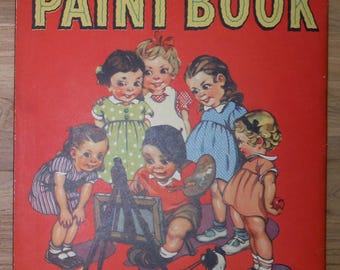 BEST Vintage 1930's Child's Coloring Book - Cute Antique '30's