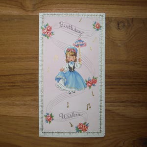 Süße Vintage Geburtstagskarte – 60er Jahre Shabby Chic Geburtstagskarte für Mädchen – 60er Jahre Vintage Geburtstagskarte – Junk Journal Scrapbook Ephemera