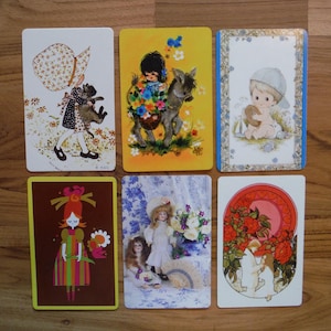 Vintage Mod Girl Holly Hobbie Playing Cards - 1970&#39;s Groovy Girl Guy Cards - &#39;70&#39;s Holly Hobbie Mod Bride & Groom Card Journal Ephemera
