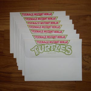 7 vintage Teenage Mutant Ninja Turtles-enveloppen - jaren 1990 Teenage Mutant Ninja Turtle kortstondig - Teenage Mutant Turtle-papieren kortstondig 1990