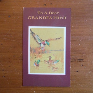 vintage Carte de fête des pères grand-père - Carte de fête des pères kitsch de grand-père des années 1960 - '60's Grand-père Fête des pères Ephemera