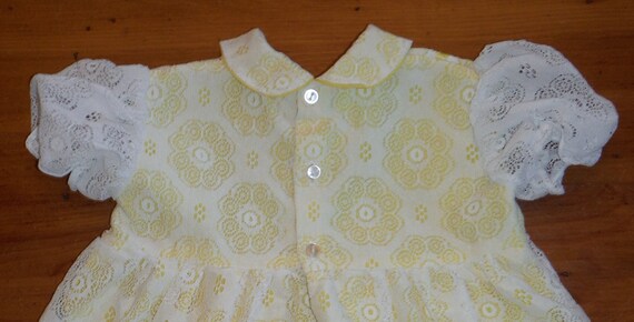 Mod Vintage Yellow & White Baby Dress - Groovy '7… - image 8