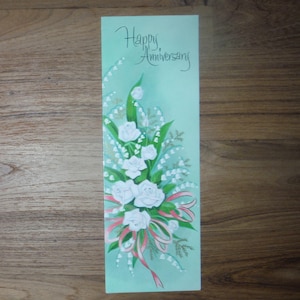 Tarjeta de aniversario de boda retro de los años 70 - Tarjeta de aniversario de boda de estilo retro de los años 70 - Efímera de álbum de recortes de diario basura de aniversario vintage