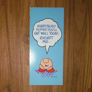 Vintage jaren 1970 Ziggy Funny beterschap kaart - Vintage Ziggy Card - Vintage Tom Wilson Humor grappige Ziggy scrapbookingateliers ongewenste tijdschrift kortstondige