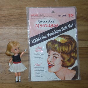 Vintage Kitschigt hårnät från 1950-talet - 50-tals vintage hårnät Gayla Mystique mörkt försvinnande hårnät - Vintage hårvårdsprodukter för hårsalong