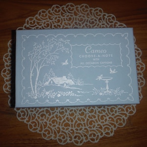 Vintage Cameo Choose-A-Note Note Cards - 1960's Variety of Vintage Blank Greeting Cards with Labels - Lovely Note Cards Scrapbook Ephemera