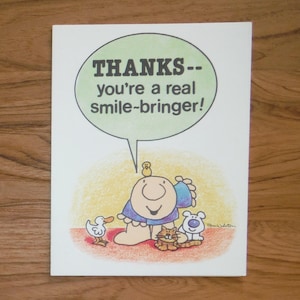 Vintage Ziggy Bedankt Card - Ziggy Puppy Dog Bedankkaart - Vintage Tom Wilson Humor Funny Ziggy Scrap Book Junk Journal