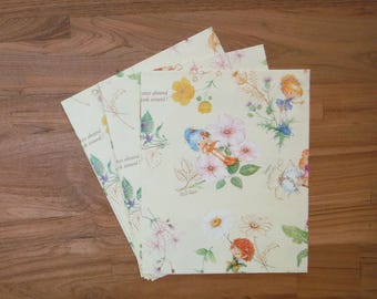 3 süße Vintage Geschenkpapierbögen - 1980's Herself the Elf Floral Geschenkpapier - Vintage Fee Journal Scrapbook Ephemera