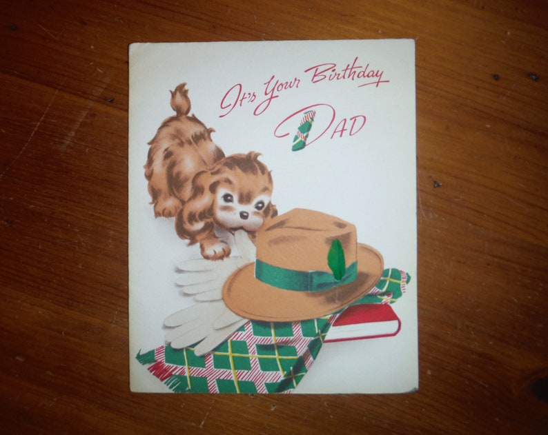 Cute Vintage 1940/'s Dad Birthday Card 1940/'s Daddy Norcross Birthday Card Ephemera /'40/'s Puppy Dog Father Dad Birthday Greeting Card