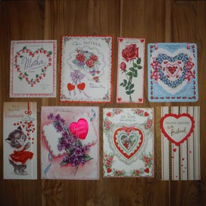 Antieke valentijnskaarten jaren 1930 - valentijnskaarten jaren 30 veel kortstondig - Shabby Chic Valentines Valentines Junk Journal plakboek kortstondig