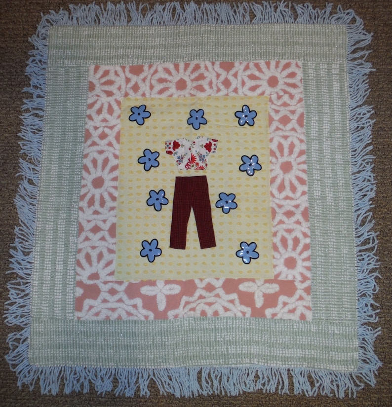 Groovy Vintage Chenille Baby Blanket Retro Mod Vintage Etsy