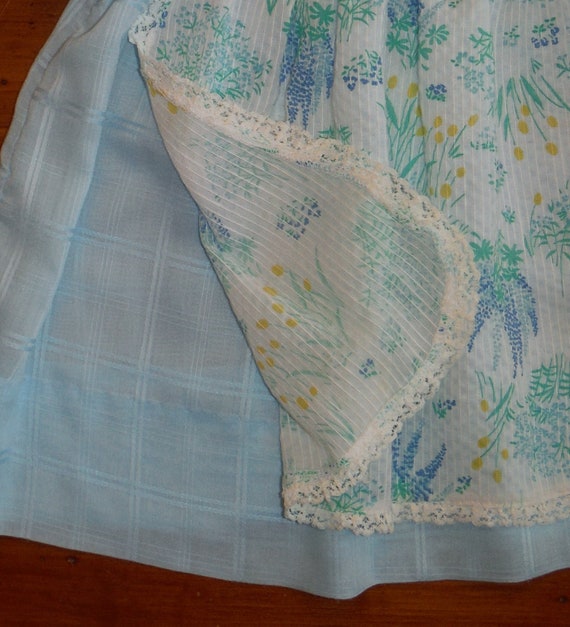 Cute Vintage Blue Apron Infant Dress - 1970's Blu… - image 6