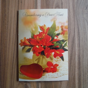 Biglietto di San Valentino vintage "Cara zia" - Biglietto di San Valentino vintage "Cara zia" degli anni '70 - Biglietto di San Valentino lucido floreale moderno effimero