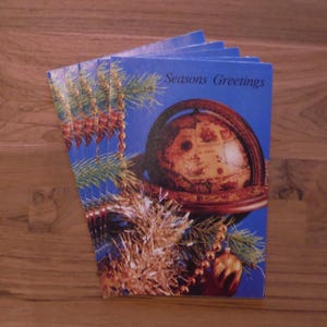 Vintage Antique Globe Christmas Cards - 1960&#39;s Christmas Cards Lot - Charming X-mas Seasons Greetings Christmas Cards Ephemera