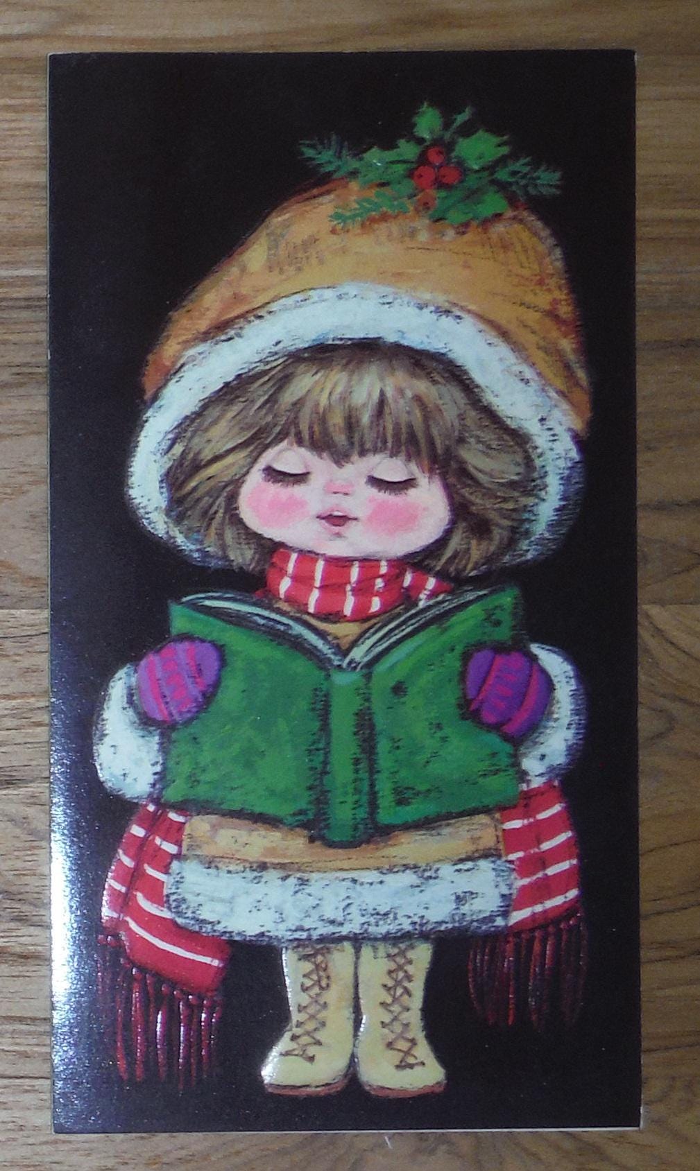 素敵なヴィンテージ 1970 年代のクリスマスカード - 70 年代のモッド