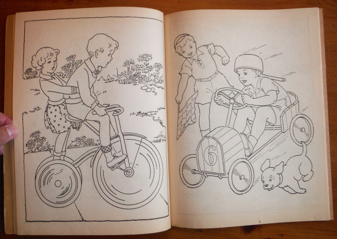 Vintage 1950's Child's Coloring Book '50's A | Etsy