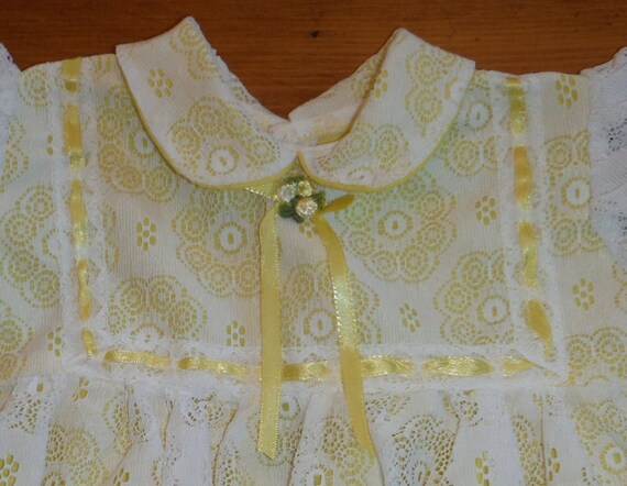 Mod Vintage Yellow & White Baby Dress - Groovy '7… - image 4