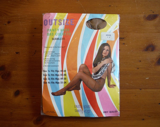 Vintage 1970's Panty Hose New in Package - '70's Mod Groovy Size 1X ...