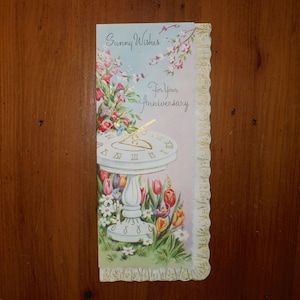Jolie carte d'anniversaire des années 1960 - carte d'anniversaire Shabby Chic Félicitations - Journal éphémère des meilleurs voeux des années 60