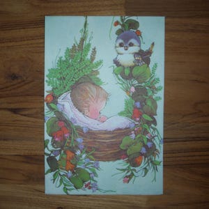 Meilleur Mod vintage des années 1970 nouvelle carte - carte de félicitations rétro nouveauté bébé garçon fille - bébé journal indésirable journal éphémère