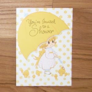 Skurrile Vintage 1970er Duschen Einladung - Vintage Braut Baby Shower Einladungen Karte - süße Mädchen Shower Journal Scrapbook Ephemera