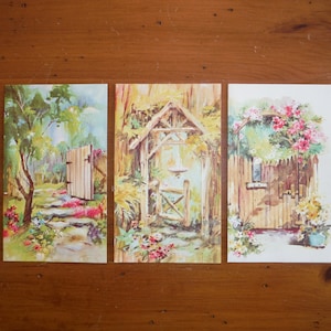 3 Vintage Pretty Embossed Cards - 1960&#39;s Wedding Just Because Get Well Card - Vintage Congratulations Junk Journal Ephemera