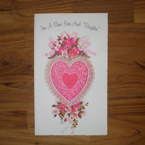 Vintage 1970er Jahre Sohn Frau Valentinstag Karte - 70er Jahre Sohn Ehepartner Frau Paar Valentinstag Karte - Vintage Valentine Ephemera Sammelalbum