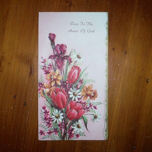 vintage 1950's Religious Card - '50's Close to God Thinking Of You Get Well Friend Beautiful Card - vintage Bible Verse Godly Religion Card