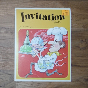 Libreta de notas vintage retro para invitaciones a fiestas - Libreta de notas para invitaciones a cenas de los años 70 - El mejor papel de escritura de los años 70, libreta de notas efímera