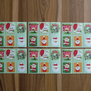 Selos de papel gomado vintage de Natal - Adesivos de papel gomado vintage Papai Noel Filhote de cachorro Guirlanda de Natal Adesivos de presente Lote