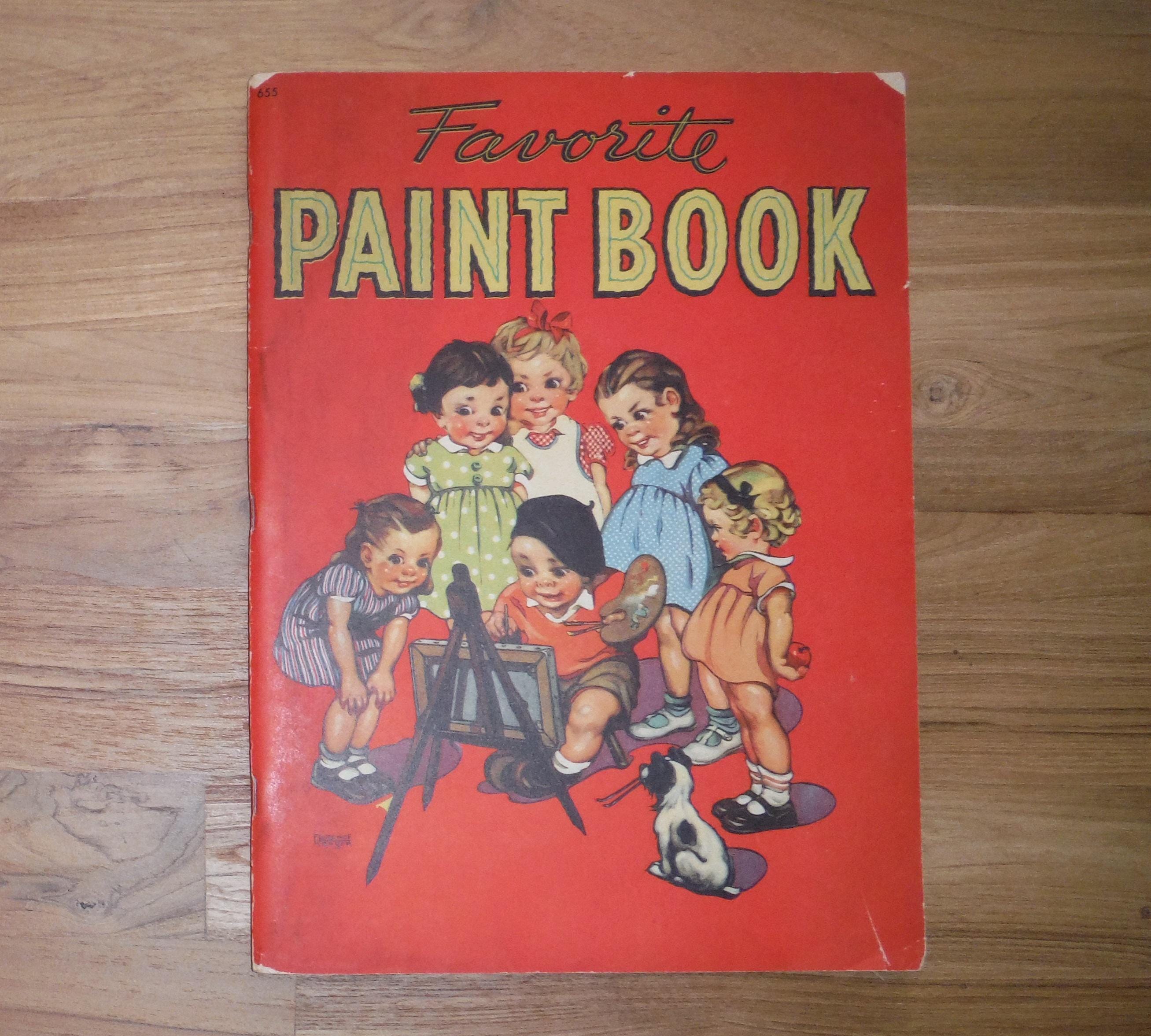 Saalfield ヴィンテージ 塗り絵 1940年代 3冊セット USA BEST Vintage 1930's Child's Coloring Book - Cute Antique '30's