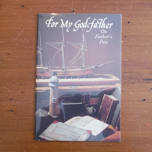 Tarjeta del día del padre del padrino Vintage - tarjeta del día del padre feliz de mi padrino de los años 70 - diario del libro de recuerdos del padrino Vintage Ephemera