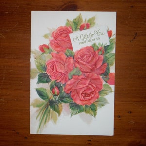 Vintage Geschenk für Sie Karte - 1960er Jahre Shabby Chic Geburtstag Jahrestag Nur weil Hochzeitskarte - 60's Friend Card Ephemera