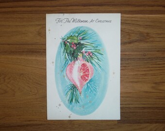 Vintage 1950's Milkman Christmas Card - 1950's Xmas Milkman Card - Vintage '50's Season's Greetings Christmas Card Junk Journal Ephemera