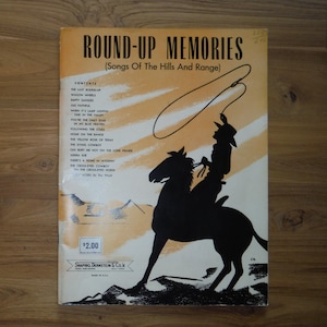 Vintage 1960&#39;s Round-Up Memories Music Book- &#39;60&#39;s Songs of the Hills and Range Country Music Magazine - Vintage Western Singers Ephemera