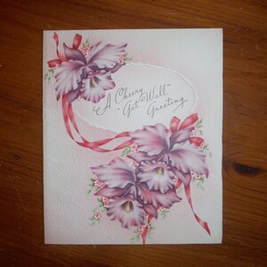 Wunderschöne Vintage 1940er Jahre Get Well-Karte - '40er Jahre Get Well Blumenblumen-Karte - Vintage Bessere Gesundheit wünscht Gruß Junk Journal Ephemera