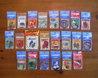 Vintage USA State Badges - Vintage Voyager Originals Cloth Stitched Clothing Patch - USA State Clothing Patches