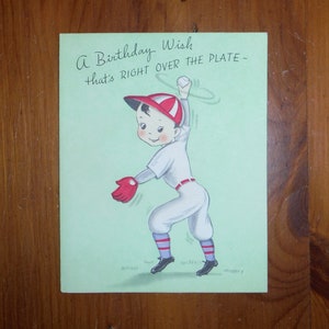 Miglior biglietto d'auguri per il figlio dell'annata 1960 - biglietto di buon compleanno per il giocatore di baseball degli anni '60 - compleanno degli anni '60 Junk Journal Scrap Book Ephemera