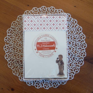 Vintage Hummel Writing Paper - &#39;90&#39;s M. I. Hummel Note Sheets of Stationary - 1990&#39;s Hummel  #124 Hello Notepad Ephemera Desk Caddy