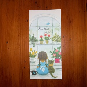 Vintage 1960er Jahre Thinking of You Karte - 60er Jahre kleine Mädchen Kätzchen Katze Geldkarte - 60er Jahre Geldscheinkarte Nur weil Miss You Card Ephemera vermisse