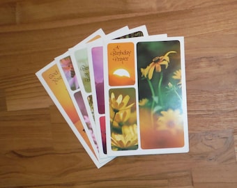 5 Vintage 1970's Retro Happy Birthday Cards - '70's Mod Religious Happy Birthday Cards  - Vintage Floral Beach Birthday Card Ephemera