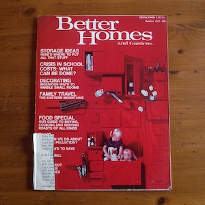 Mid Century 1970's Better Homes & Gardens Magazine - Mod Retro '70's Woman Magazine Articles  - Vintage Decor Food Junk Journal Ephemera