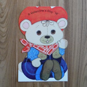 Vintage teddybeer cowboy valentijnskaart - leuke fijne persoon cowboy valentijnskaart - Mod vintage teddy valentijnskaart kortstondig