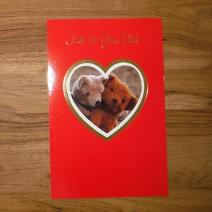 Jolie carte vintage papa pour la Saint-Valentin - carte vintage ours en peluche pour papa Saint Valentin - vintage meilleur papa Saint-Valentin carte journal éphémère