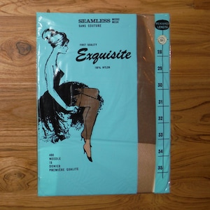 Vintage Ladies 1960&#39;s Sheer Nylons - &#39;60&#39;s Ladies Exquisite Seamless Stockings Nylons - Ladies Size 10 Beige Stockings in Package