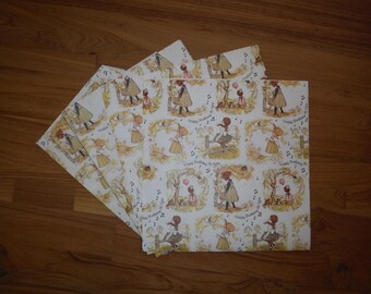 Vintage Hollie Hobby Happy Birthday Gift Wrap - 1970's Hollie Hobby Wrapping Paper -  Cute Hollie Hobbie Birthday Ephemera