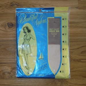 Vintage Sheer Nylons New in Package - 1960&#39;s Beautiful Nylons Seamless Hosiery Nylon Stockings - Vintage Ladies Stockings Size 9