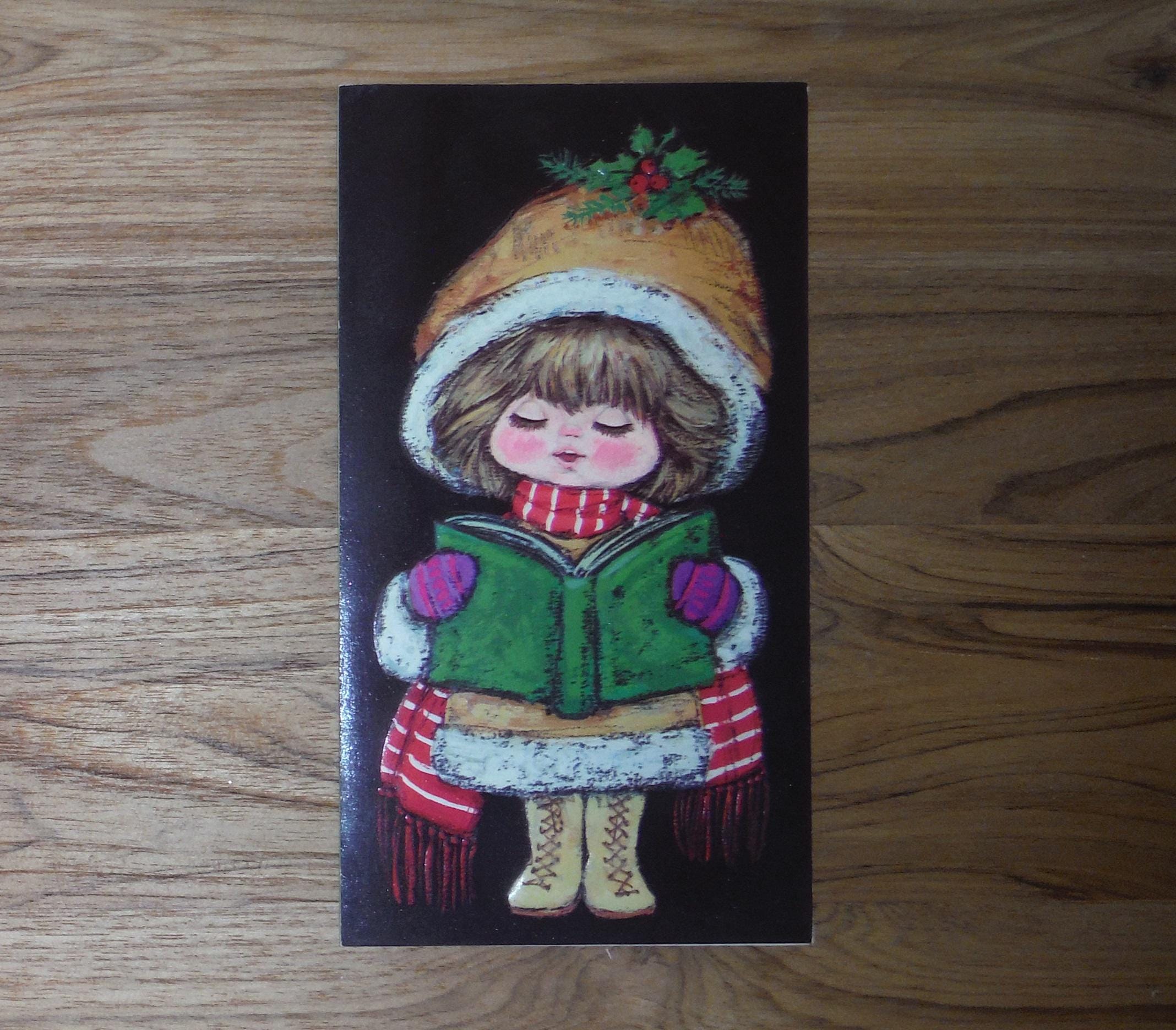 素敵なヴィンテージ 1970 年代のクリスマスカード - 70 年代のモッド