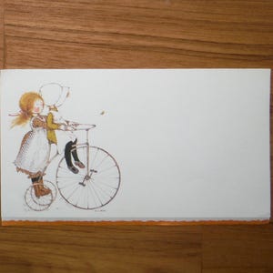 Vintage Holly Hobbie Stationary Card - papier Holly Hobbie vintage des années 1970 - vintage Hollie Bicycle Holly Hobbie Journal Ephemera
